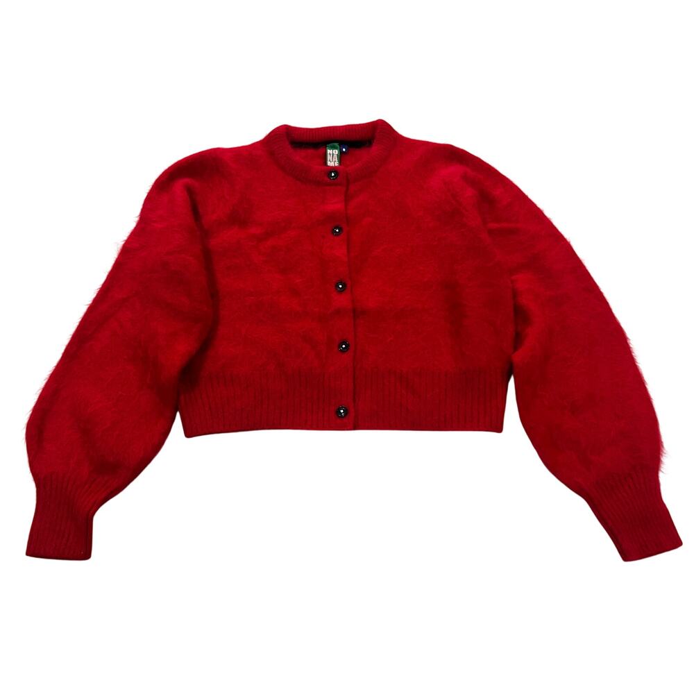 16-15 NO NAME by Naked Cashmere Women's Daisy Crop Cardigan Red Medium